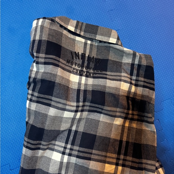 Men's Plaid Button-Down Shirt - Black and White - Picture 2 of 2